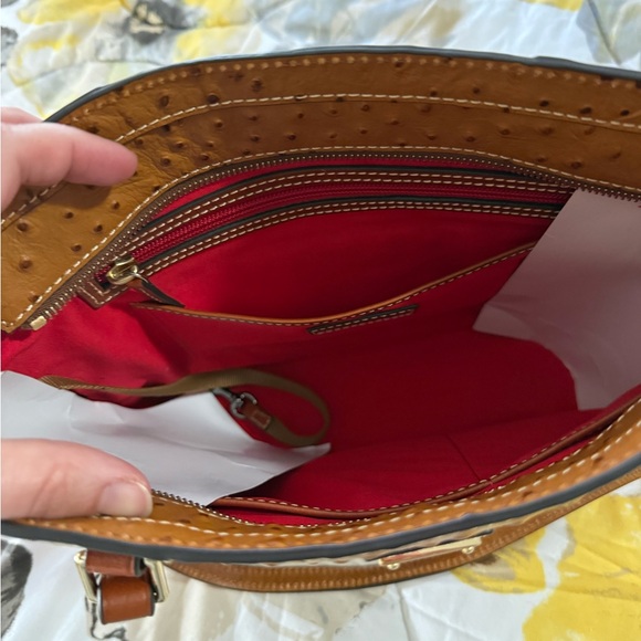 Dooney & Bourke Brown Ostrich-Embossed Tote - Picture 8 of 14